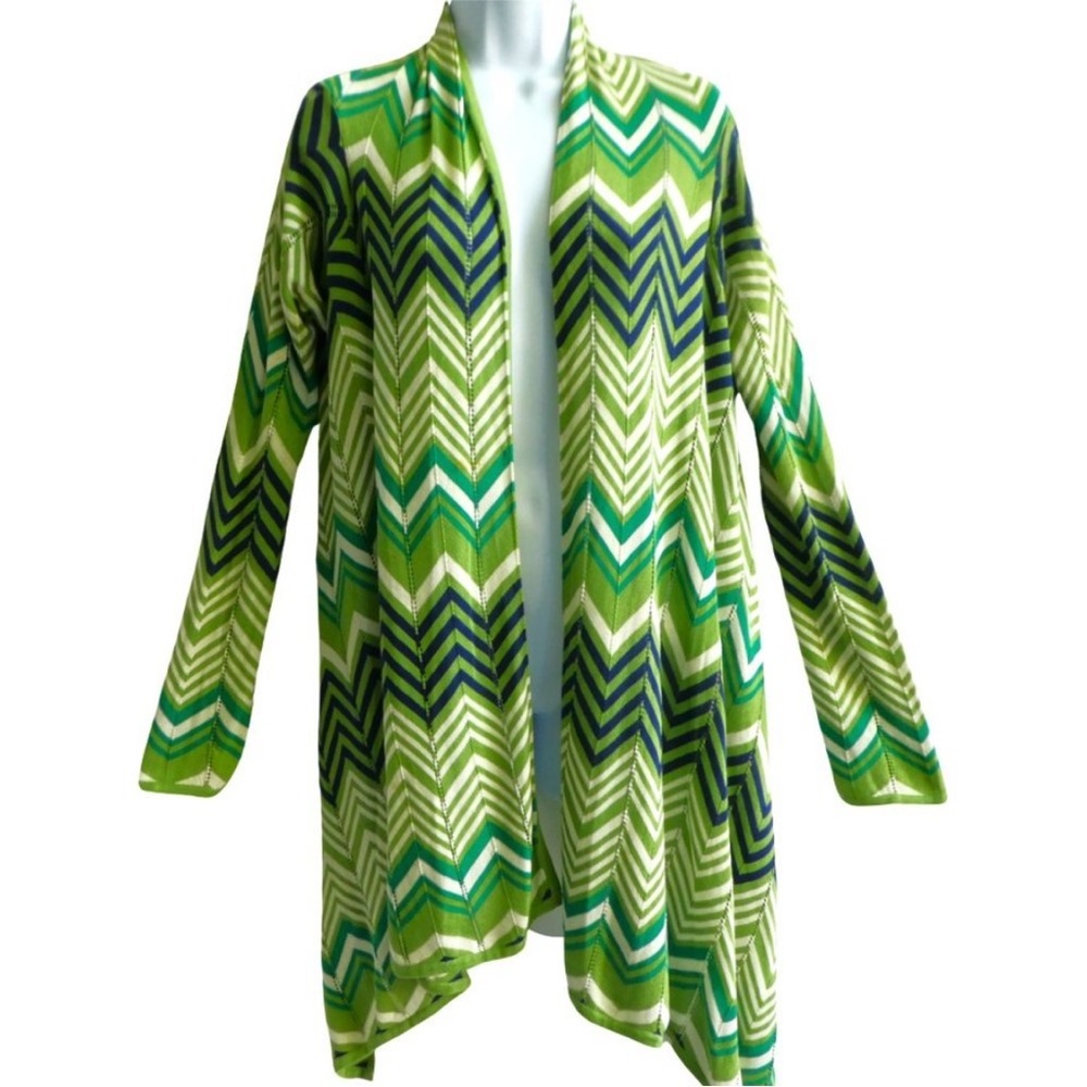 BCBG chevron silk missoni type wrap cardigan - Picture 3 of 8